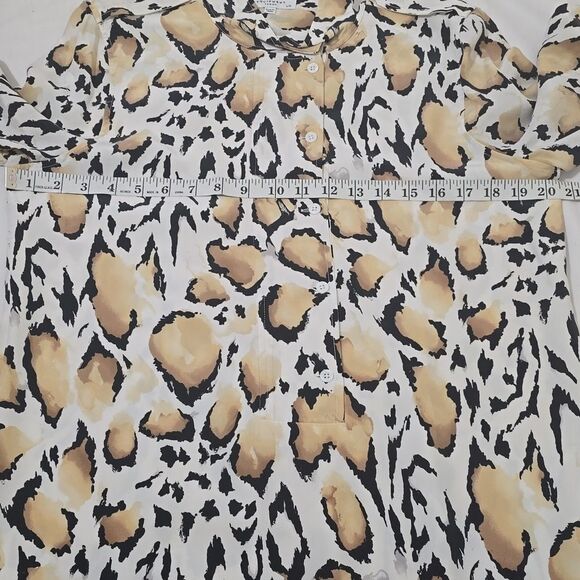 Equipment Leopard Print Dress - Black, White, Tan - Picture 4 of 8